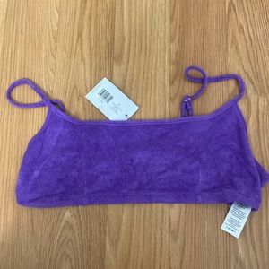 WeWoreWhat Pull On Bra Top Towel Terry Purple